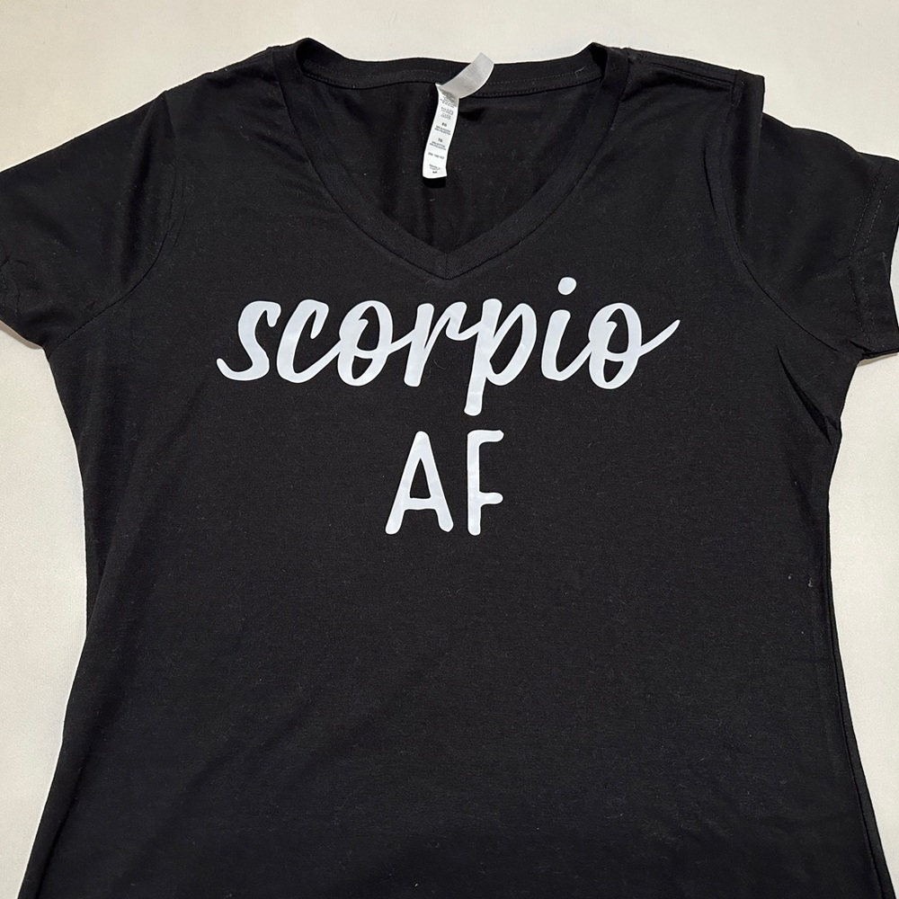 NWOT Black Graphic Tee - Scorpio AF -size M